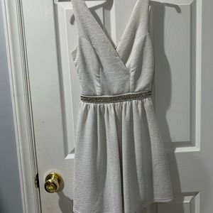 Charlotte Russe white dress with pearl band